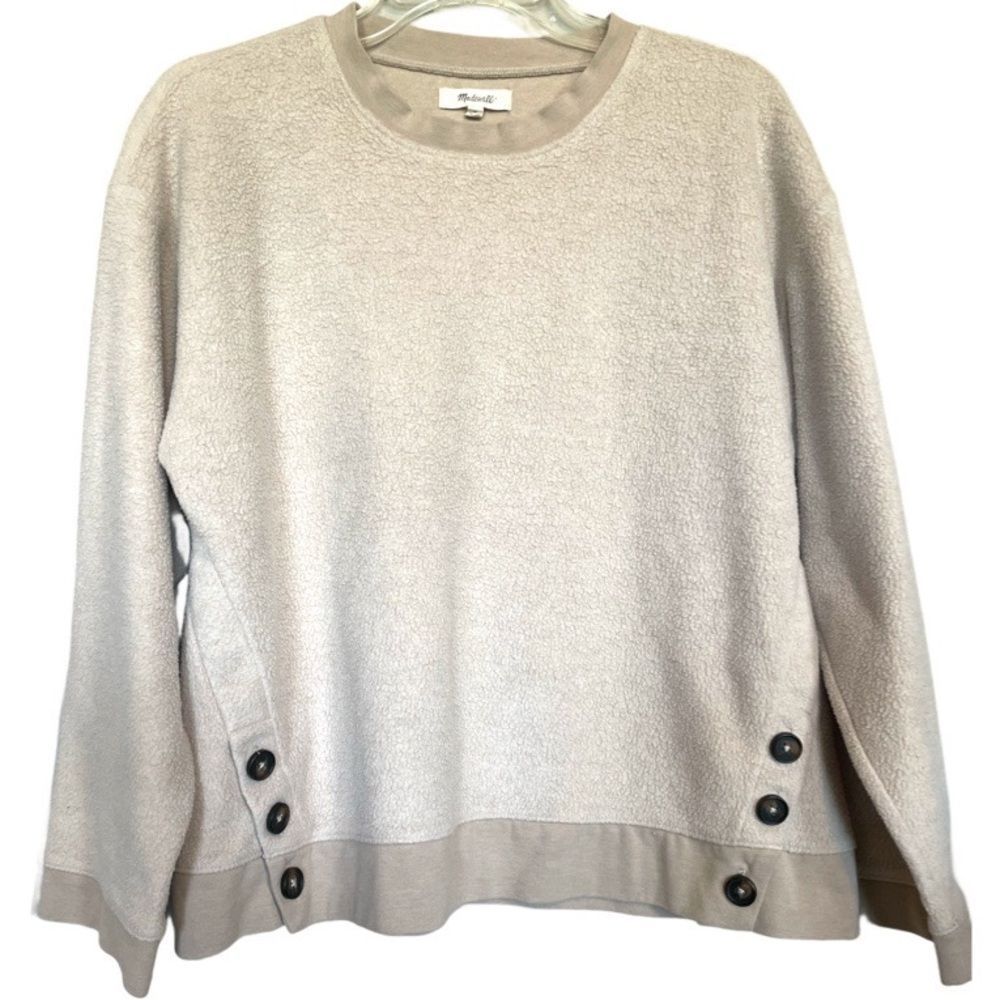 Madewell Ladies (Re)sourced Brushed Side-Button Relaxed Sweatshirt - Small S